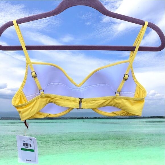 NWT New Becca Color Code Yellow Vanessa Twist Underwire Bra Swim Top L Beach - Picture 8 of 12